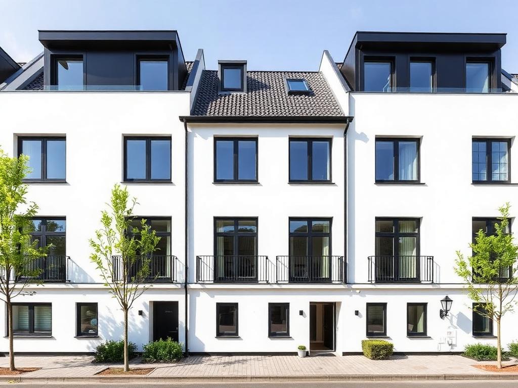 Fassade mit sauber ausgeführten Putz- und Anschlussdetails