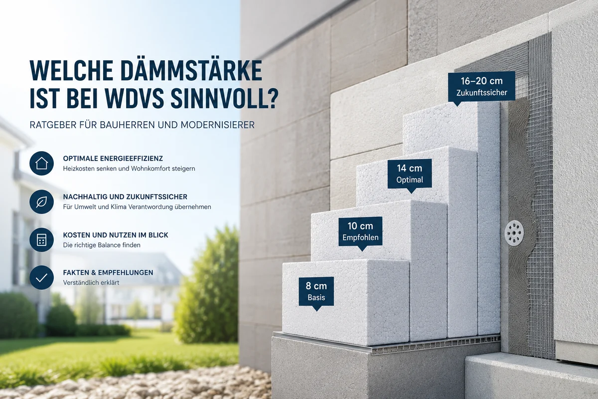 Covergrafik zur sinnvollen Dämmstärke beim WDVS